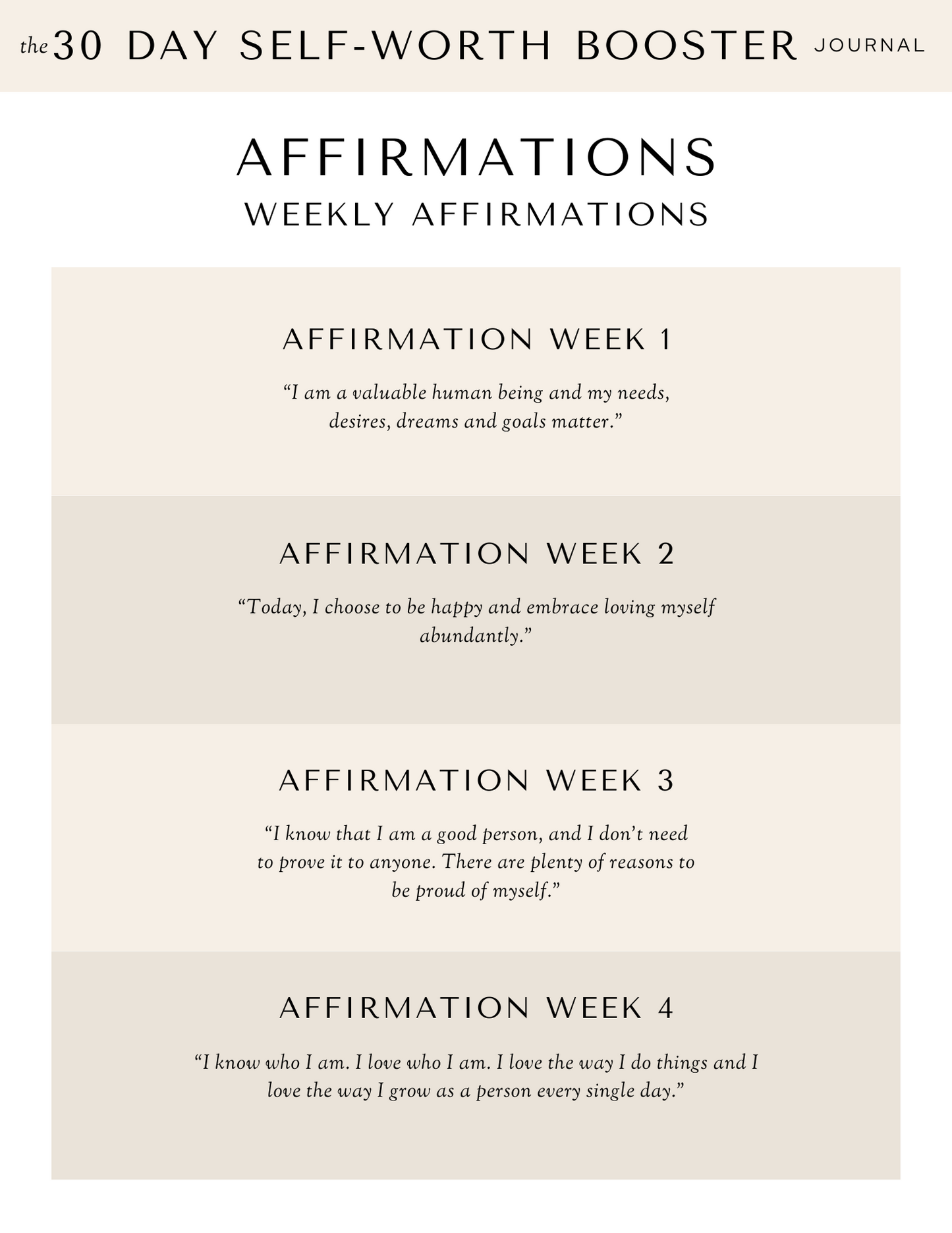 30-Day Self-Worth Booster Journal