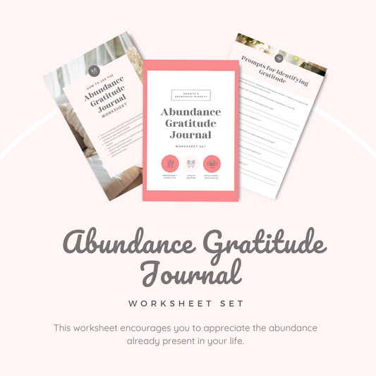 Abundance Gratitude Journal Worksheets Set